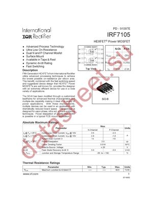 IRF7105PBF datasheet  